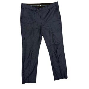 Savane Dress Pants Wool & Silk Trousers Birdseye Blue 36x29